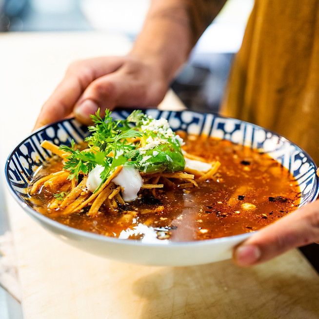 Serving Tortilla Soup