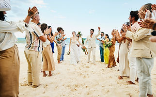 Beach wedding celebration