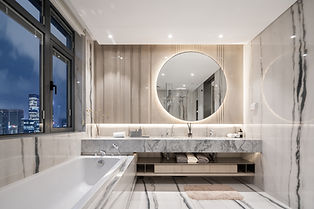 luxurious bathroom interior after bathroom renovation