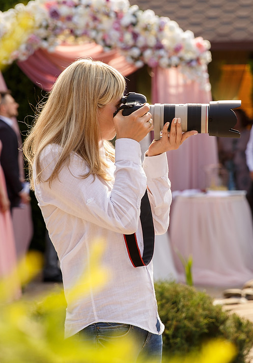 Wedding photographer in action