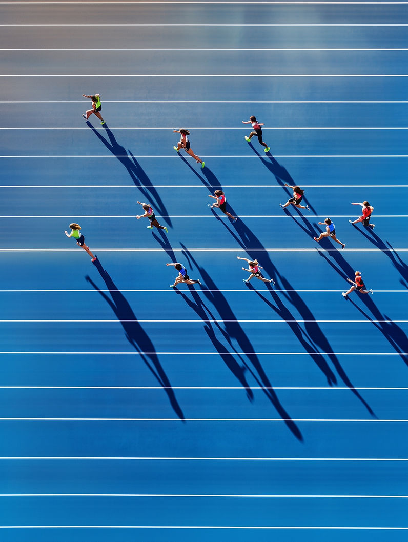 Athletes Running Race