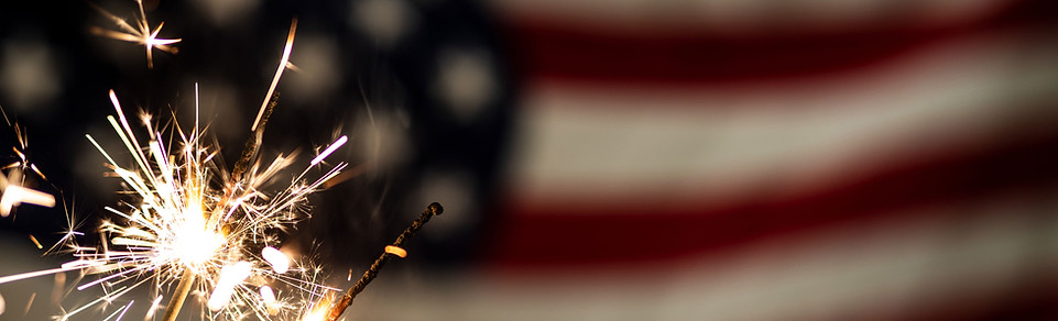Sparklers and Flag