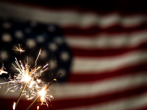 American Flag w/sparklers