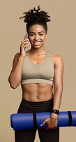 Fit Woman with Yoga Mat