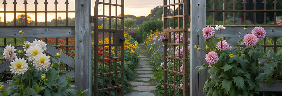 Garden Pathway at Sunset