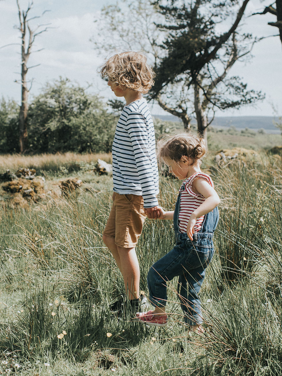 Children Walking Outdoors