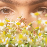 Eyes and Flowers Close-up