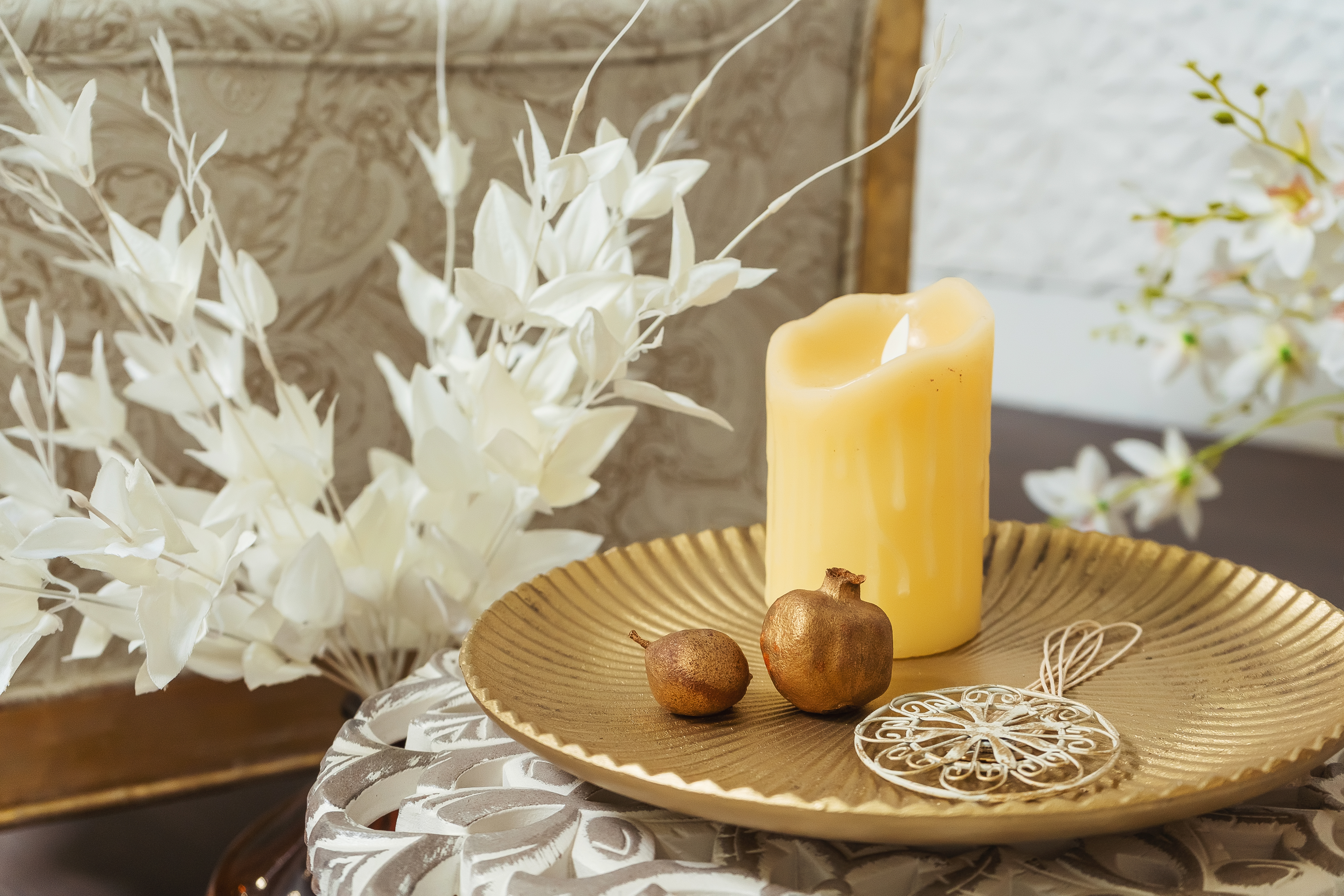 Candles and ornaments