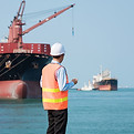 Port Worker Overlooking