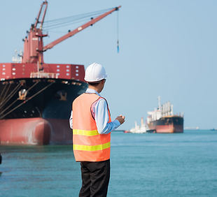 Port Worker Overlooking