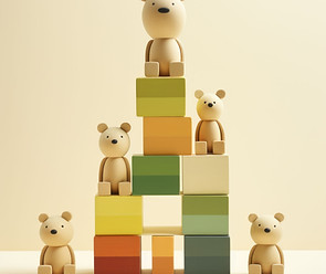 Stacked Teddy Blocks