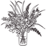 Floral Outline Bouquet