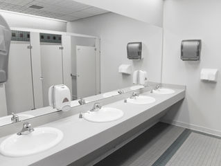 A public restroom's sinks