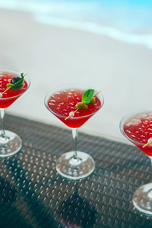 Red Cocktails Poolside