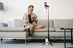 Vlogger with Prosthetic Legs