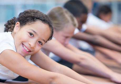 Children Stretching Together