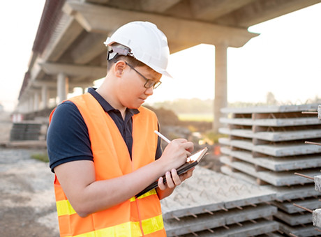Person In Safety Gear On Construction Site
