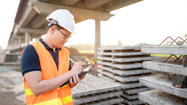 Person In Safety Gear On Construction Site