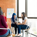 A group of women talking