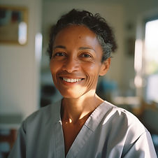 Smiling woman indoors