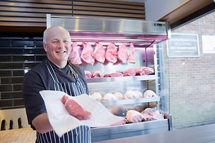 a butchers meat display 