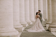 Romantic couple's wedding portrait, Italy