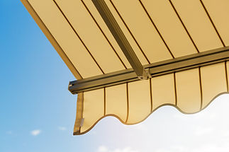 sun protection - awning against blue sky