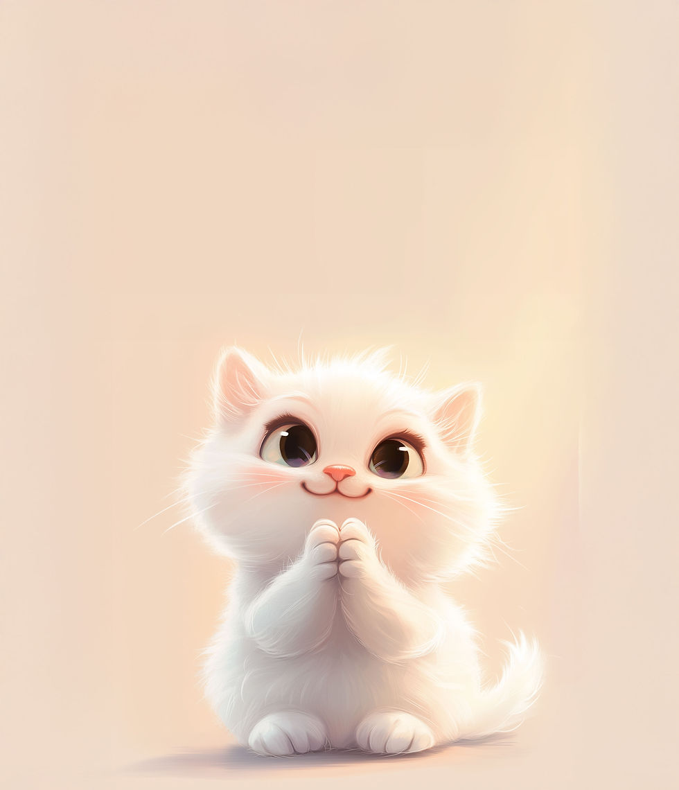 Cute Fluffy White Cat