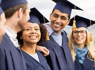 Graduation event photography showing students in gowns and caps