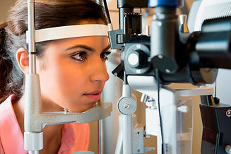 Eye exam in progress