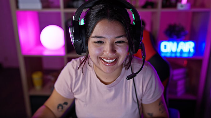 Streamer Wearing Headset