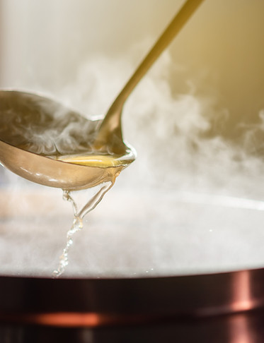 Steaming broth