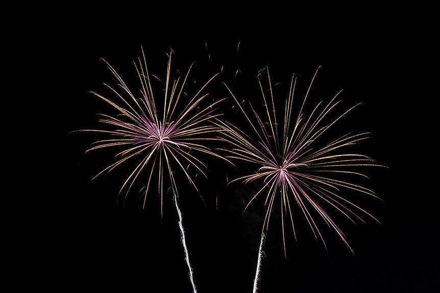 Bright fireworks display