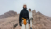 Rock Climbers in Desert