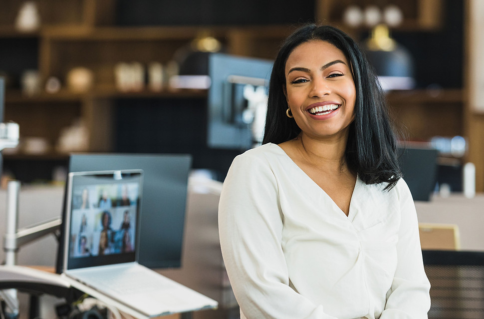 Smiling woman at office