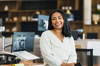 Smiling woman at office