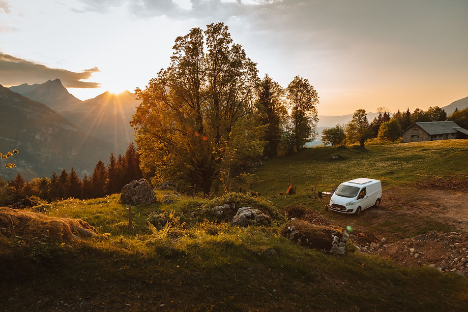 Sonnenuntergang in den Bergen