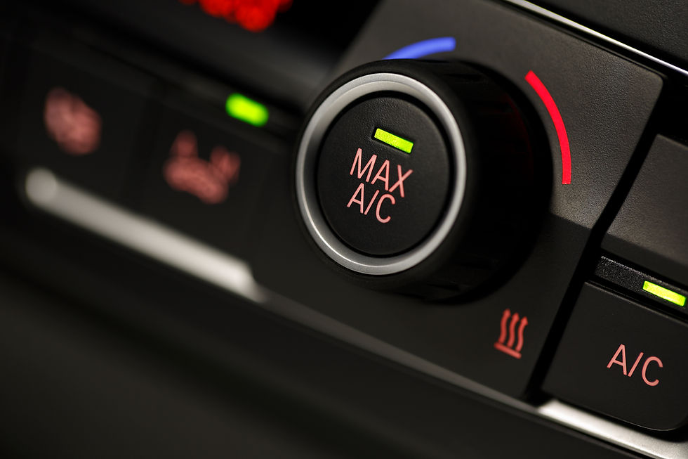 Detail of the air conditioning button inside a car
