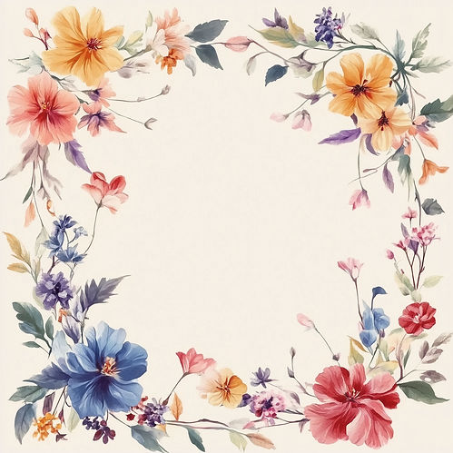 Floral Watercolor Frame