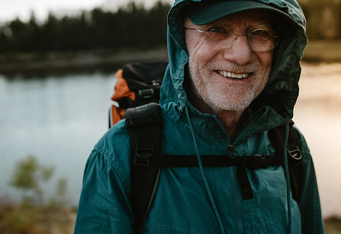 Hiking with Rain Jacket