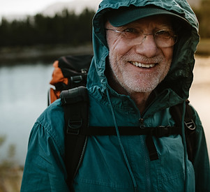 Hiking with Rain Jacket