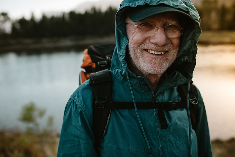 Hiking with Rain Jacket