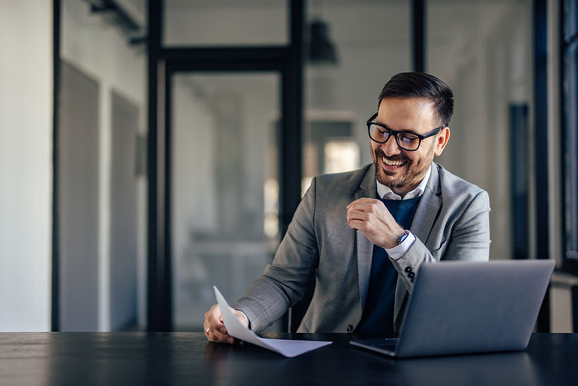 Businessman working on the laptop