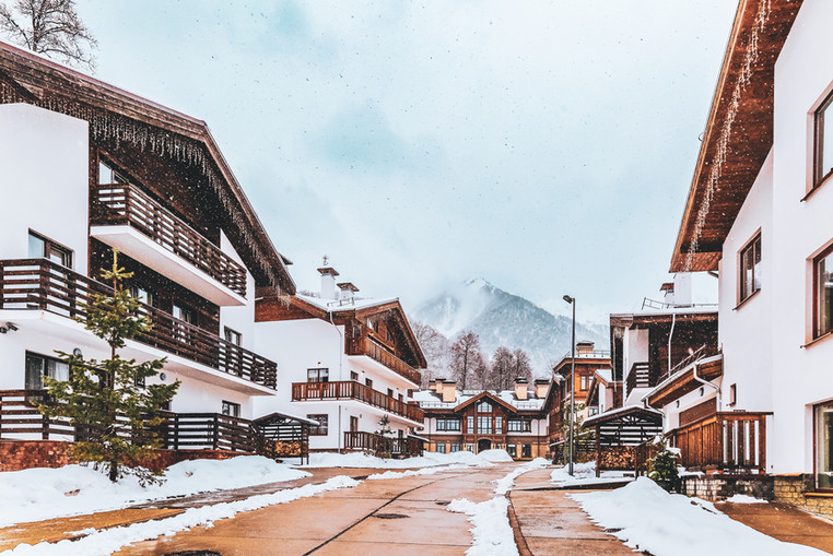 Dorf im Winter