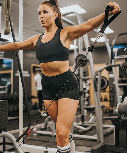Woman doing cable exercise
