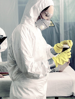 Doctors with Bacteriological Protection Suits