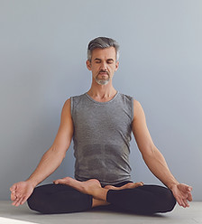 Meditating Middle-Aged Man
