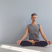 Meditating Middle-Aged Man