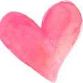 Coeur aquarelle rose