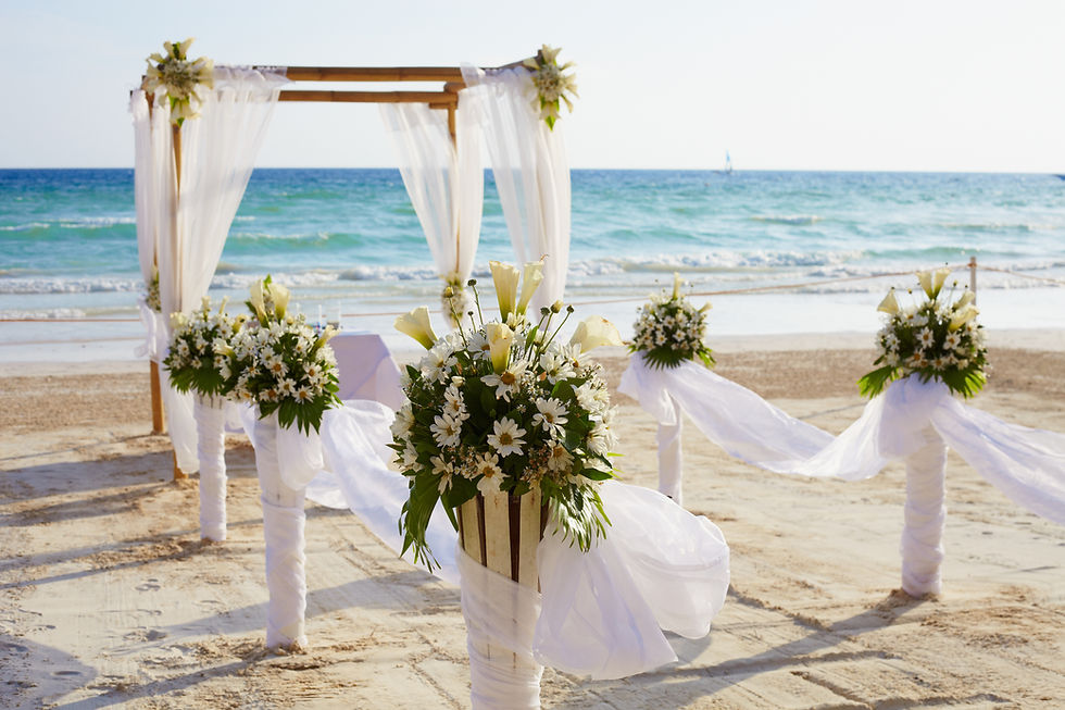 Configuración de bodas en la playa